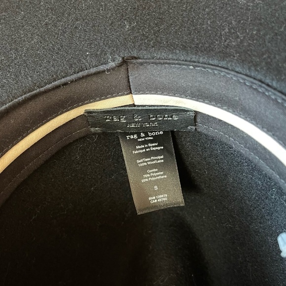 Rag & Bone Valencia Wool Fedora in Black . Size S - Picture 6 of 6